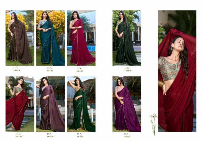 Aarna By 5D Palin Chiffon Party Wear Sarees Wholesale Shop In Surat